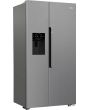 Beko ASP352VPX Harvestfresh™ Plumbed Frost Free American Fridge Freezer - Brushed Steel