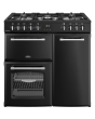 Belling 444411820 FARMHOUSE 90DF BLK Farmhouse 90DF 90cm wide Dual Fuel Range Cooker with Gas Hob -