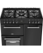 Belling 444411820 FARMHOUSE 90DF BLK Farmhouse 90DF 90cm wide Dual Fuel Range Cooker with Gas Hob -