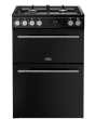 Belling 444412048 FSA VISION 60DF BSS 444412048 60Cm Dual Fuel Double Oven In Black With Stainess Ha