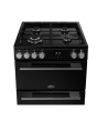Belling 444412048 FSA VISION 60DF BSS 444412048 60Cm Dual Fuel Double Oven In Black With Stainess Ha
