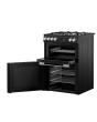 Belling 444412048 FSA VISION 60DF BSS 444412048 60Cm Dual Fuel Double Oven In Black With Stainess Ha