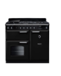 Rangemaster Classic CL100DFPGBL/CM1 100cm wide Dual Fuel Range Cooker with Gas Hob - Black / Chrome