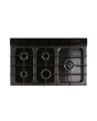 Rangemaster Classic CL100DFPGBL/CM1 100cm wide Dual Fuel Range Cooker with Gas Hob - Black / Chrome