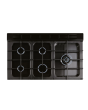 Rangemaster Classic CL100DFPPCR/CM1 100cm wide Dual Fuel Range Cooker with Gas Hob - Pale Cream / Chrome