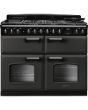 Rangemaster Classic Deluxe CLDLB110DFPSLT/CM1 110cm wide Dual Fuel Range Cooker with Gas Hob - Slate / Chrome