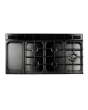 Rangemaster Classic Deluxe 110 CLDLO110DFPCBL/AB1 110cm wide Dual Fuel Range Cooker with Gas Hob - Charcoal Black / Antique Brass