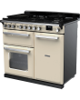 Rangemaster Estel Deluxe ESDL100DFPPCR/CM1 100cm wide Dual Fuel Range Cooker with Gas Hob - Cream / Brass