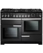 Rangemaster Professional Deluxe PDL110DFFCB/C 110cm wide Dual Fuel Range Cooker with Gas Hob - Charcoal Black