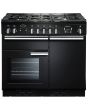 Rangemaster Professional Plus PROP100DFFGB/C 100cm wide Dual Fuel Range Cooker with Gas Hob - Black