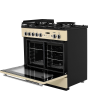 Rangemaster Professional Plus FX PROP90FXDFFCR/C 90cm wide Dual Fuel Range Cooker with Gas Hob - Cream / Chrome