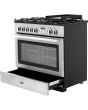 Rangemaster Professional Plus FX PROP90FXDFFSS/C 90cm wide Dual Fuel Range Cooker with Gas Hob - Stainless Steel / Chrome