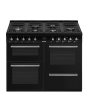 Smeg CX113GMBL 110Cm Dual Fuel Range Cooker With Gas Hob