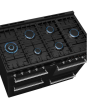 Smeg CX113GMBL 110Cm Dual Fuel Range Cooker With Gas Hob