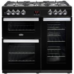 Belling 444411725 90Cm Gas Range Cooker With Electric Fan Oven - Black