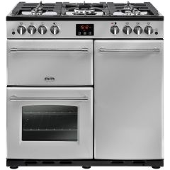 Belling 444411733 90Cm Gas Range Cooker With Electric Fan Oven - Silver