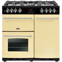 Belling 444411734 90Cm Gas Range Cooker With Electric Fan Oven - Cream