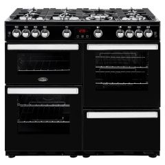 Belling COOKX100GBK 444411728 Cookcentrex100g 100Cm Gas Range Cooker - Black - A/A Rated 444