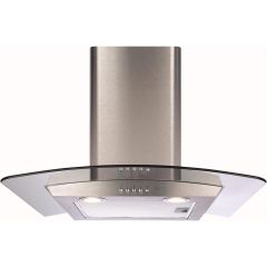 Cda WEP60SS 60Cm Curved Glass Chimney Cooker Hood - Stainless Steel