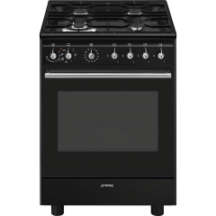 Smeg Concert CX61GMBL Freestanding Dual Fuel Cooker - Black 