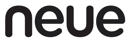 For more on Neue, click here. Neue logo.